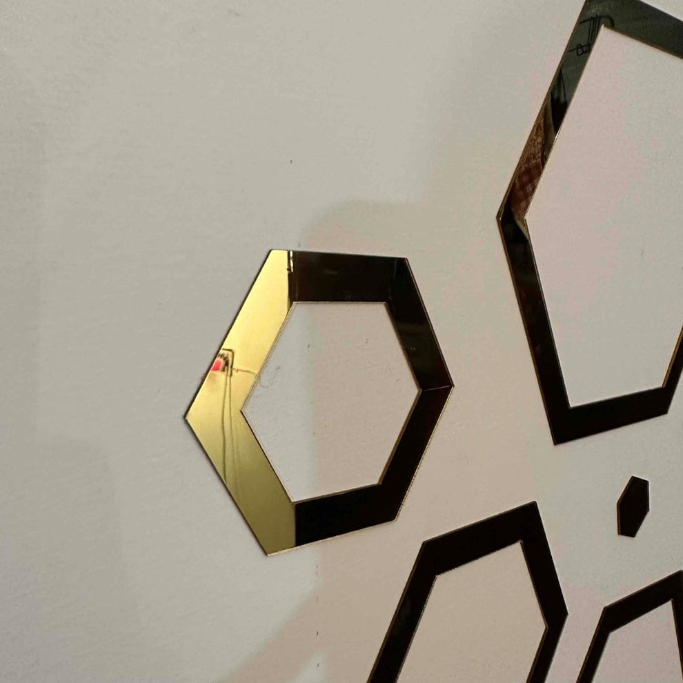 Acrylic Self Adhesive Wall Decor Mirrors – Hexa Rings by Malik Neon