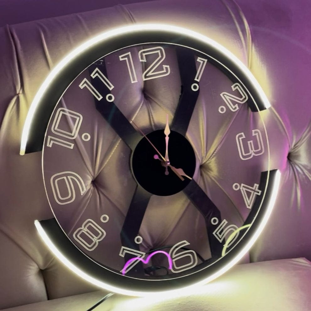 Modern Style Neon X Clock Ambient Light by Malik Neon