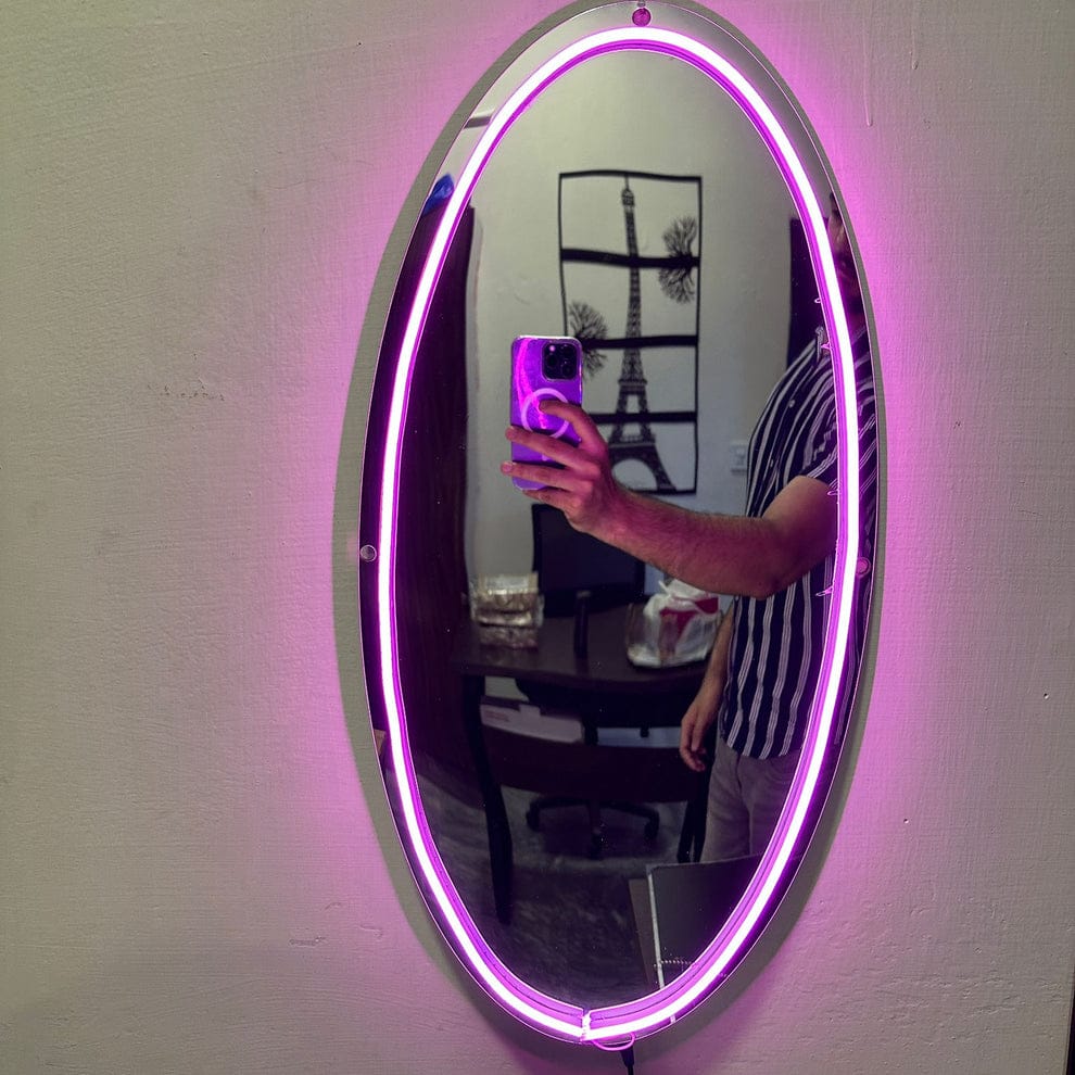 Neon Selfie Acrylic Mirror for Room Walls by Malik Neon